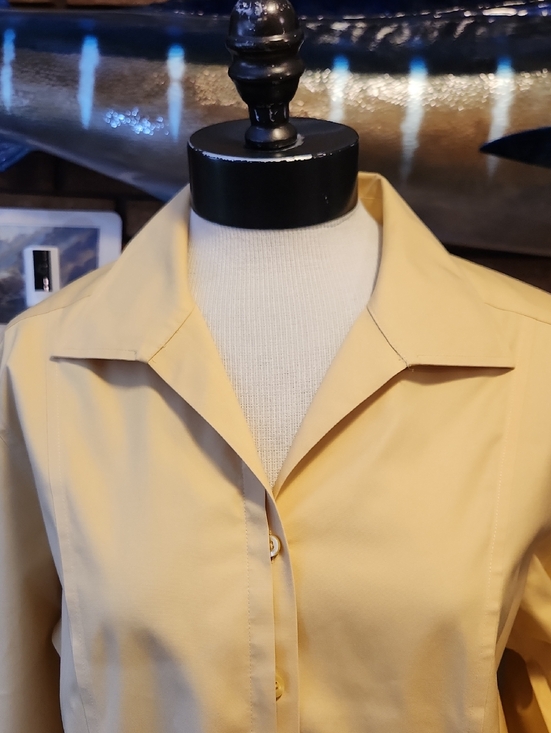 Chico's Tops - Chico's Soft Buttercup Yellow Button-Front Shirt No Iron 100% Cotton Size Large